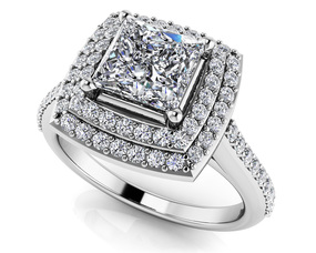 Princess and Round Diamond Engagement Ring Style BDMS174-A