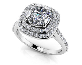 Round Halo Diamond Engagement Ring BDMS195-A