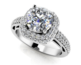Double Halo Engagement Ring Style BDMS201-A